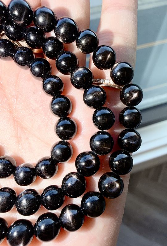 (7MM三圈) 頂級雙面十字光金運石手鍊 251162-8 {預購+現貨}